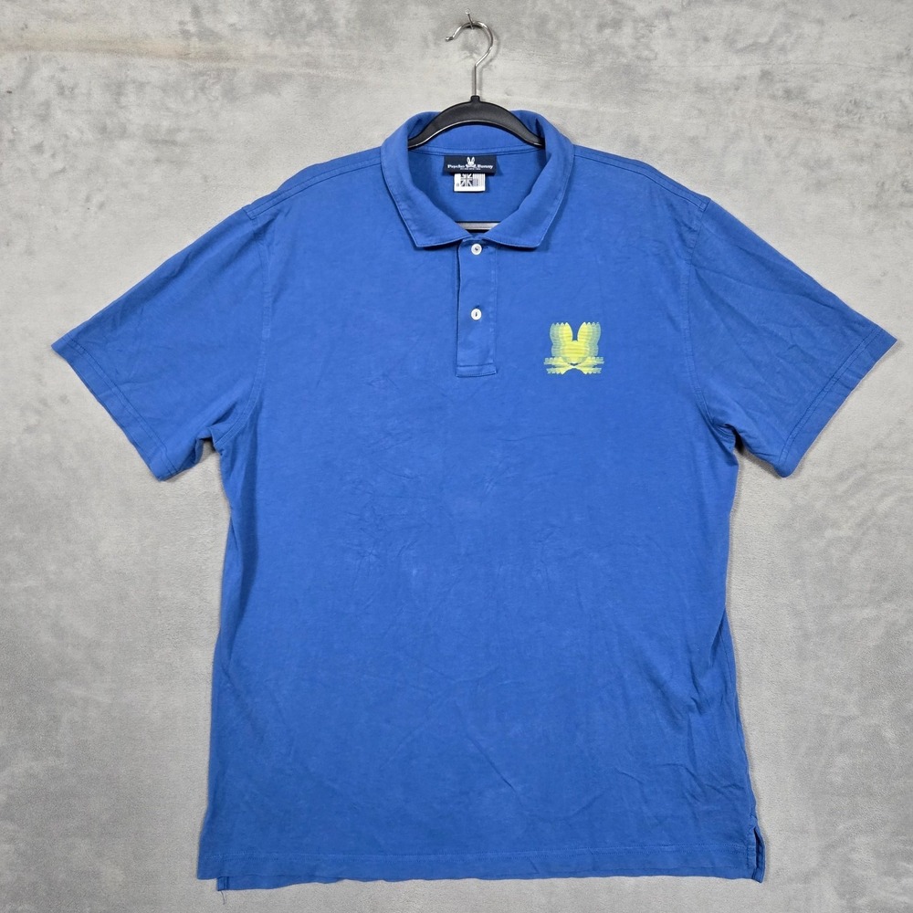 Psycho Bunny Mens Polo Shirt Blue Size 8 (XL) 100% Pima Cotton